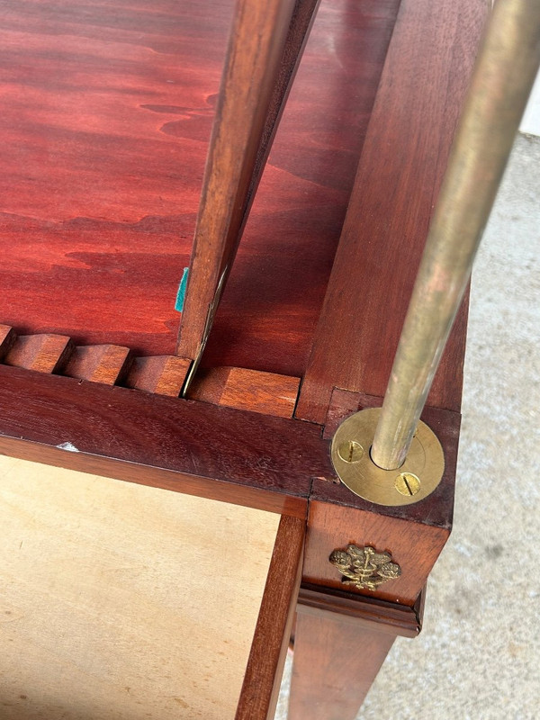 20th Century Empire Style Mahogany Rack And Pinion Bookcase Table