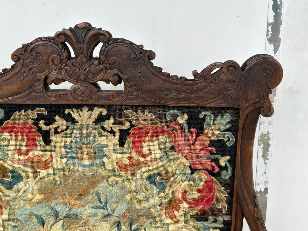 Important Louis XV Style Fireplace Screen Tapestry - 19th Century Firewall