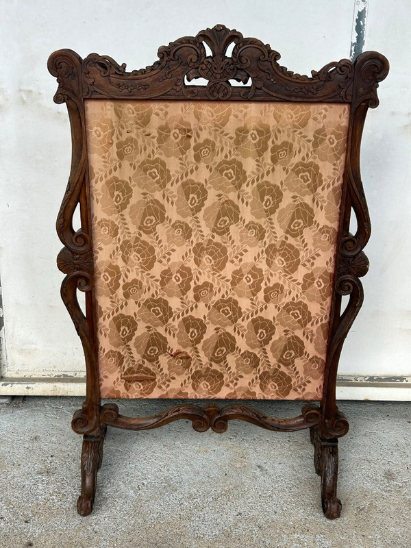 Important Louis XV Style Fireplace Screen Tapestry - 19th Century Firewall