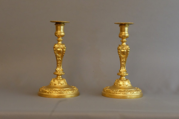 Pair of Regency period candlesticks.