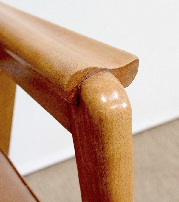 Pair of Bridge Armchairs, in Natural Beech – 1950