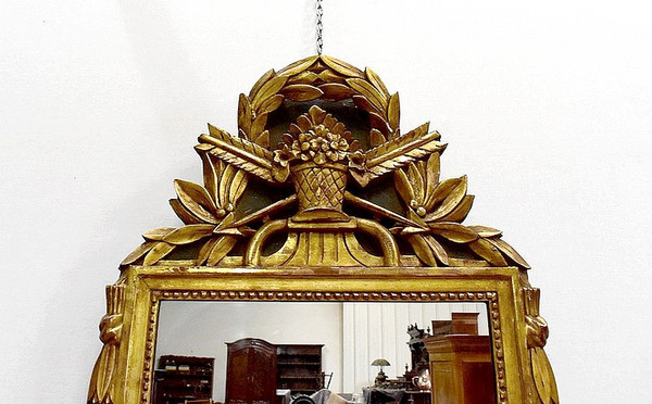 Miroir Rectangulaire en Bois Doré, style Louis XVI – Début XXe