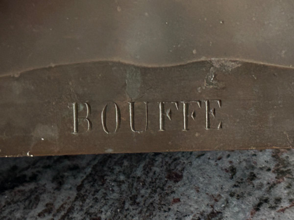 Paul Flosi 19. Jahrhundert Bronzebüste von Bouffe, datiert 1853 Reduktion Colas