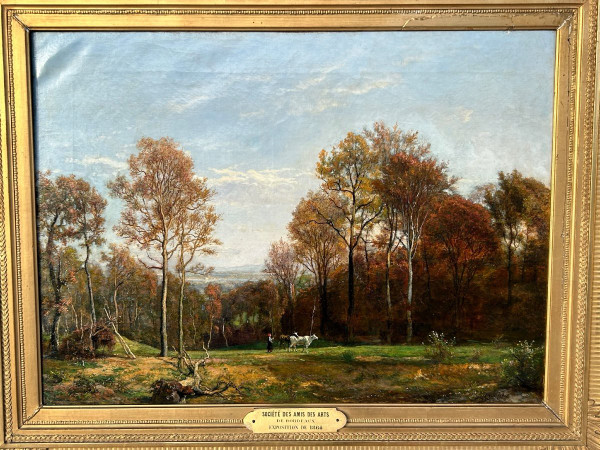 Théodore FOURMOIS (1814-1871) Oil on Canvas - Animated Country Landscape