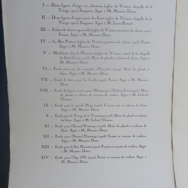 Maurice Denis, 25 sanguines, enhanced drawings and drawings reproduced in facsimile