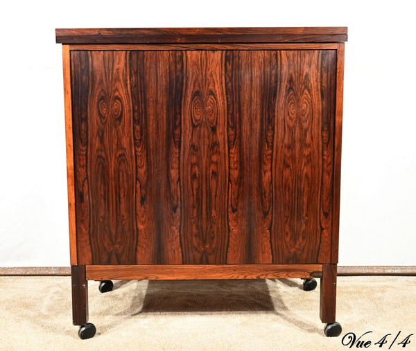 Scandinavian Bar on Wheels in Rio Rosewood, signed Torbjørn Afdal for Bruksbo – 1960