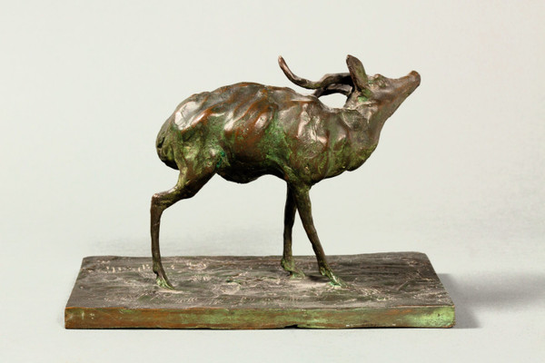 Antilope che si gratta. Bronzo animale di Guido Righetti – (1875-1958)