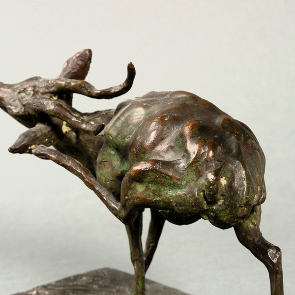 Antilope che si gratta. Bronzo animale di Guido Righetti – (1875-1958)