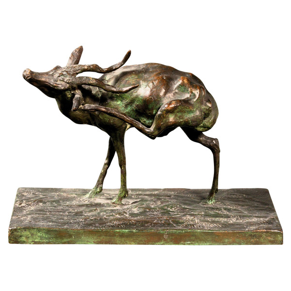 Antilope che si gratta. Bronzo animale di Guido Righetti – (1875-1958)