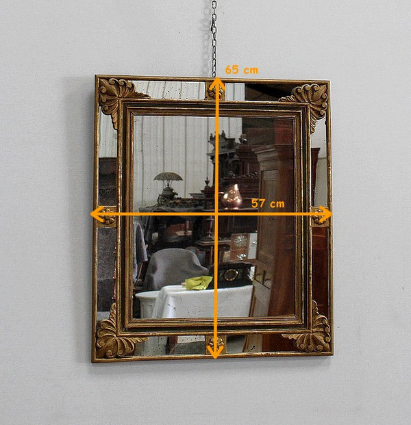 Rectangular Mirror with Parecloses – Early 20th Century