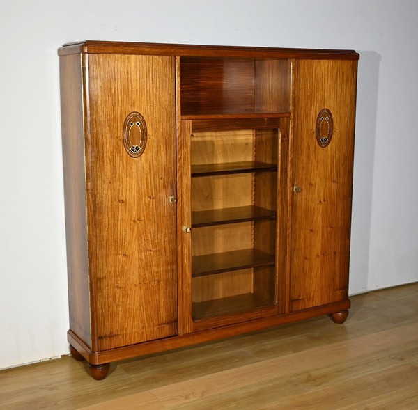 Small Library Cabinet in Blond Mahogany, Art Deco – 1940