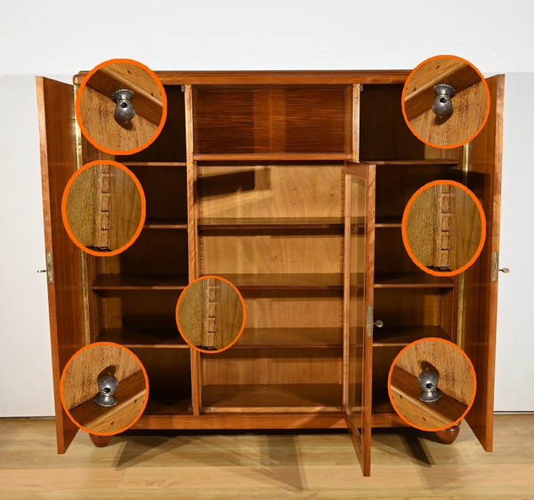 Small Library Cabinet in Blond Mahogany, Art Deco – 1940