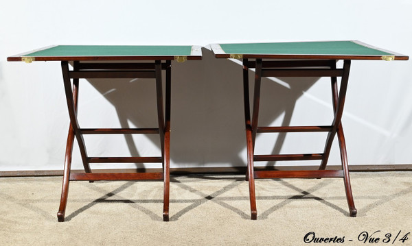 Pair of Mahogany Games Tables, stamped H.J. Linton – 1920