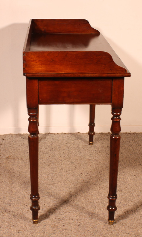 Small Writing Table With Two Drawers In Mahogany 19th Century