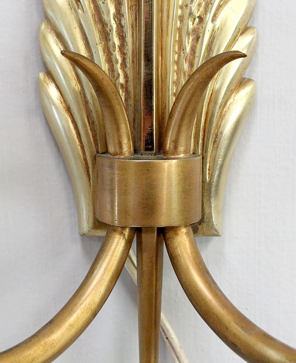 Coppia di applique in bronzo dorato - 1950