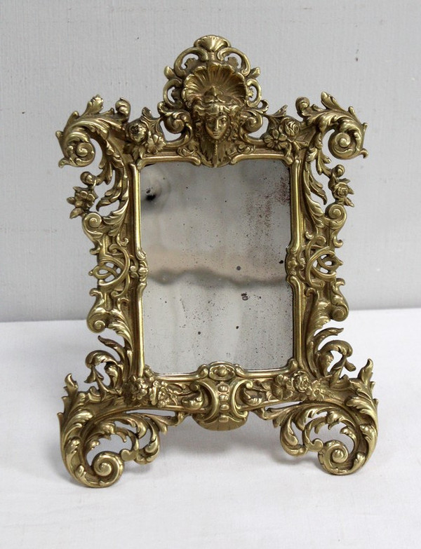 Gilded Bronze Table Mirror, Napoleon III period - 2nd half 19th century