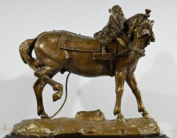 Importante bronzo "Il cavallo da tiro" di T. Gechter - 1841