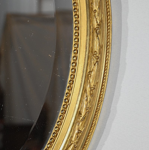 Oval Gilded Wood Mirror, Louis XVI style - 2nd half 19th century