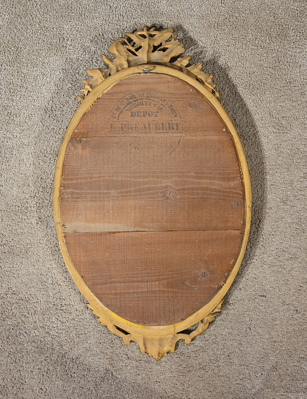 Oval Gilded Wood Mirror, Louis XVI style - 2nd half 19th century