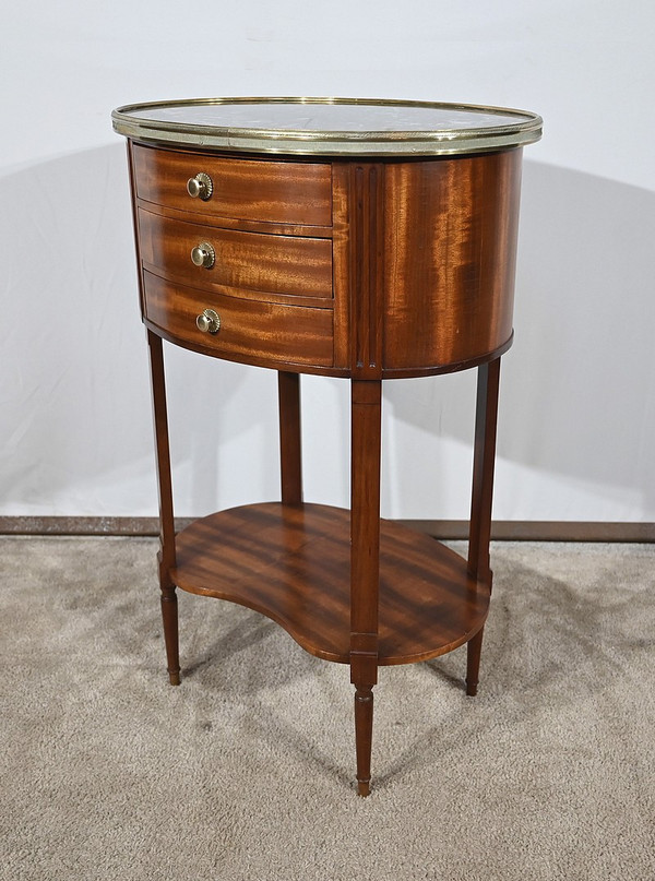 Small Mahogany Drum Table, Louis XVI style - 1st half 20th century