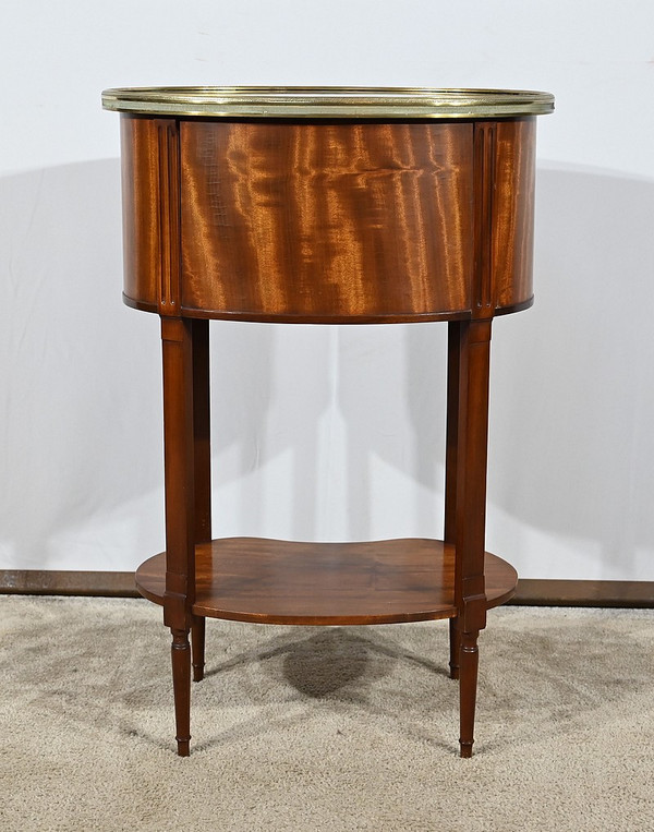 Small Mahogany Drum Table, Louis XVI style - 1st half 20th century