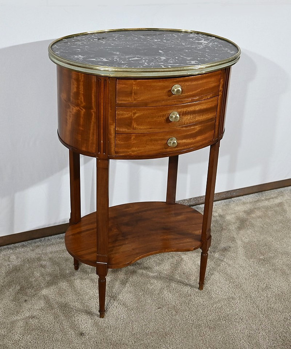 Small Mahogany Drum Table, Louis XVI style - 1st half 20th century