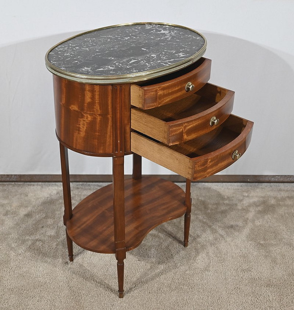 Small Mahogany Drum Table, Louis XVI style - 1st half 20th century