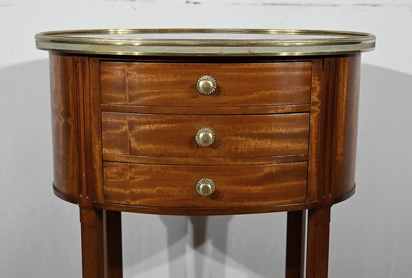 Small Mahogany Drum Table, Louis XVI style - 1st half 20th century