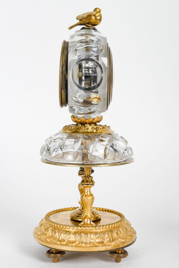 A Baccarat ormolu and crystal mantel set, late 19th century