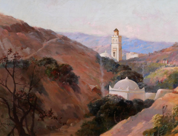 Joseph Jacques REYMANN, Algeria, Orientalist landscape, painting, circa 1880-90