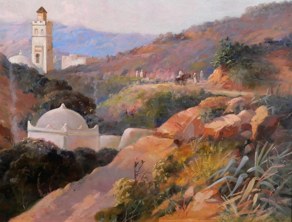 Joseph Jacques REYMANN, Algeria, Orientalist landscape, painting, circa 1880-90