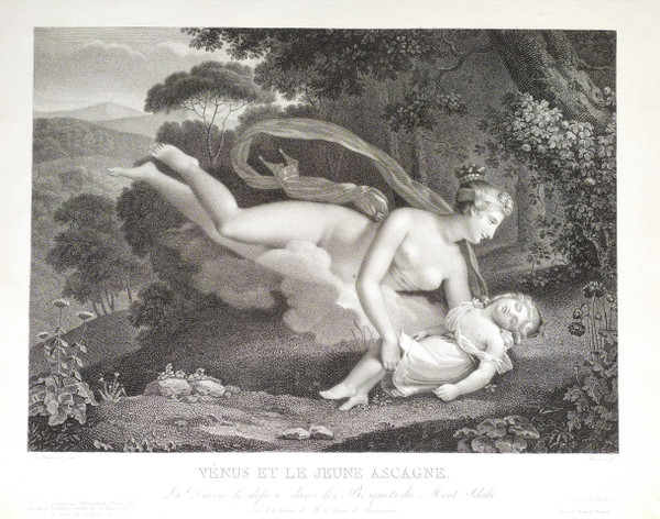 Neoklassische mythologische Radierung Venus Und Ascagne nach Charles-Pompée Le Boulanger de Boisfrémo