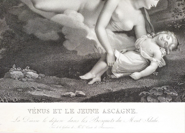 Neoklassische mythologische Radierung Venus Und Ascagne nach Charles-Pompée Le Boulanger de Boisfrémo