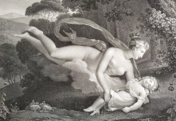 Neoklassische mythologische Radierung Venus Und Ascagne nach Charles-Pompée Le Boulanger de Boisfrémo