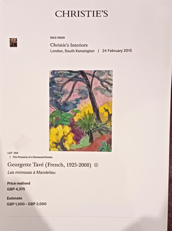 GEORGETTE TAVE 1925/2006 ORANGERS A MENTON