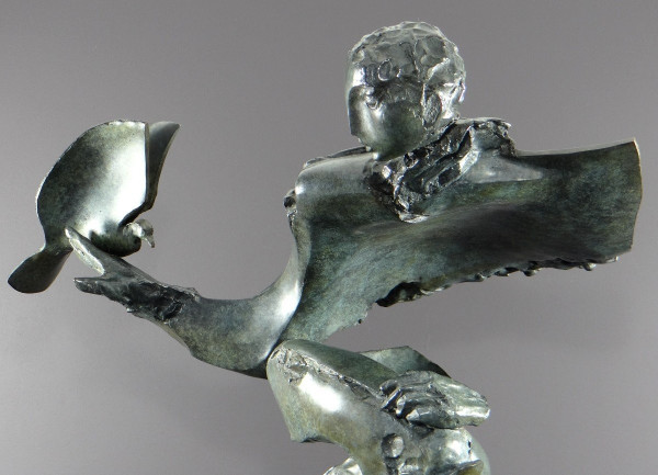 Bernard Vié (nato nel 1947), Statua in bronzo "Il giovane e l'uccello".