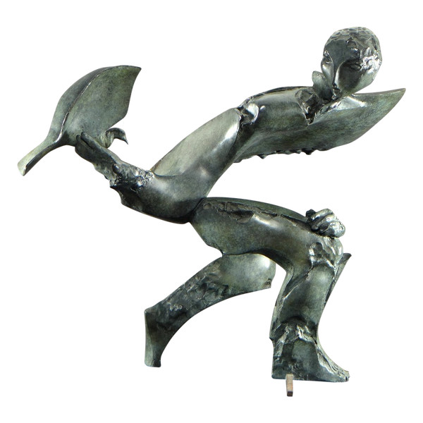 Bernard Vié (nato nel 1947), Statua in bronzo "Il giovane e l'uccello".