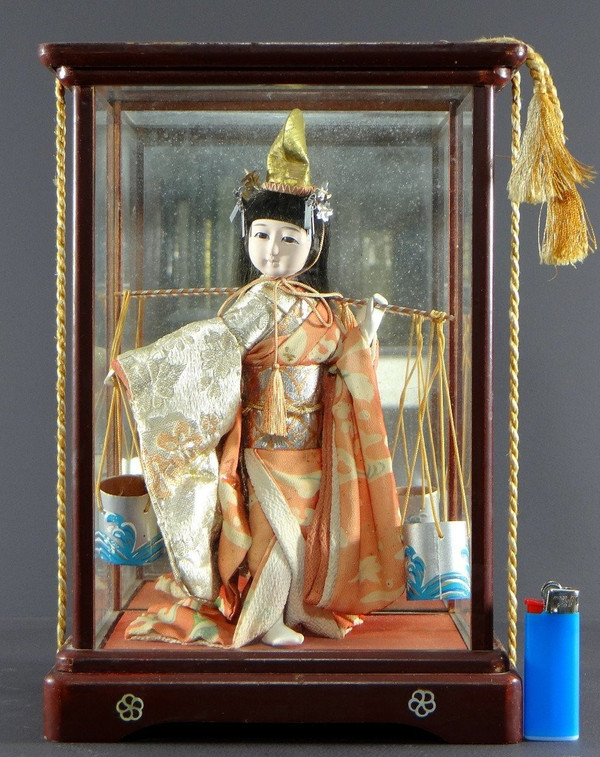 Japan, 1930s, Traditional "Ningyo" Girl Water Carrier Doll.