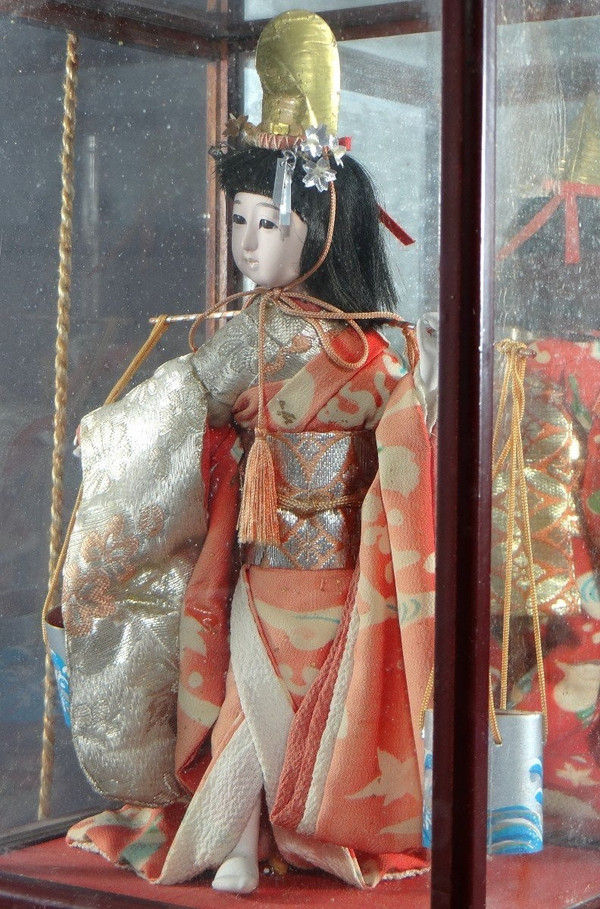 Japan, 1930s, Traditional "Ningyo" Girl Water Carrier Doll.