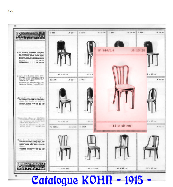 Chaise KOHN N°844 SW, 1915 Sécession Viennoise , no Thonet