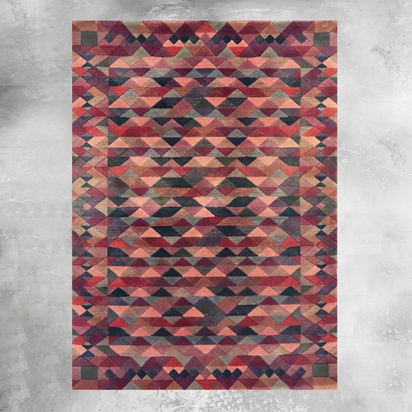 1980s Gorgeous Woolen Rug by Missoni for T&J Vestor Called "Luxor". Made in Italy