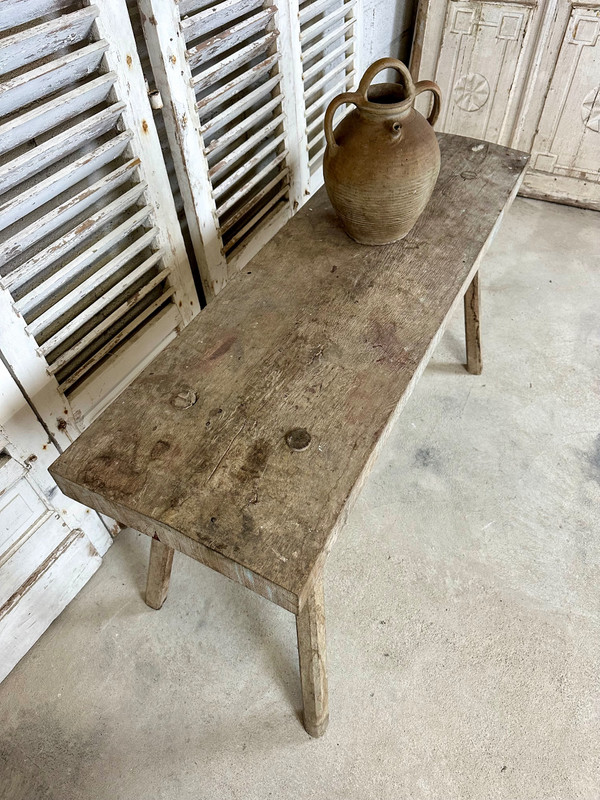 Solid oak table or console from the 1900s