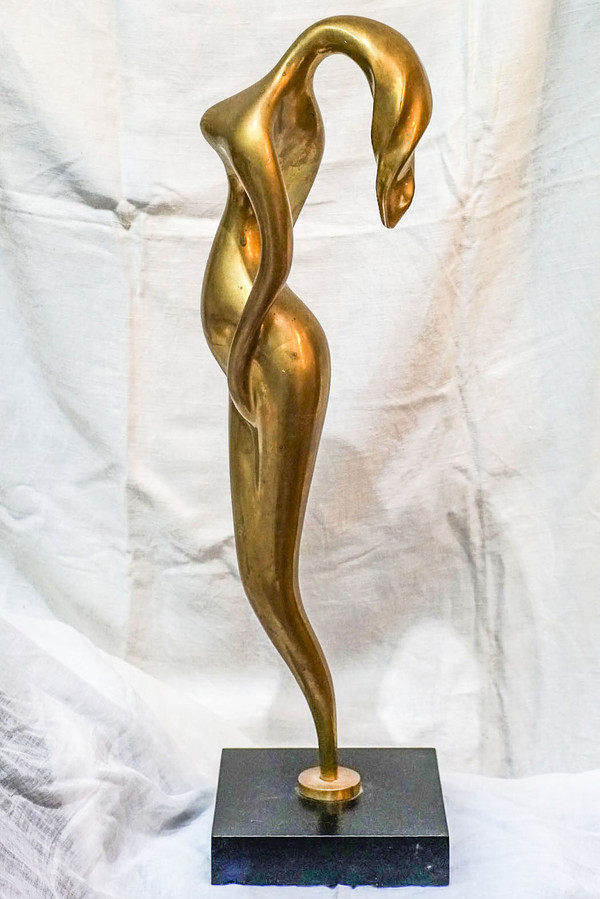 Nicolas MALINAS, Art-Deco-Bronze "Flammenfrau".