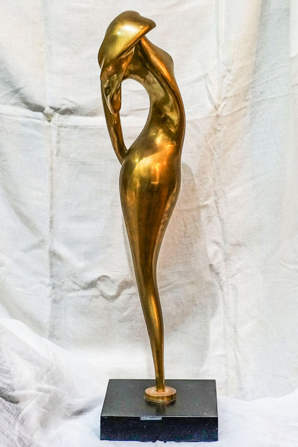 Nicolas MALINAS, Art-Deco-Bronze "Flammenfrau".