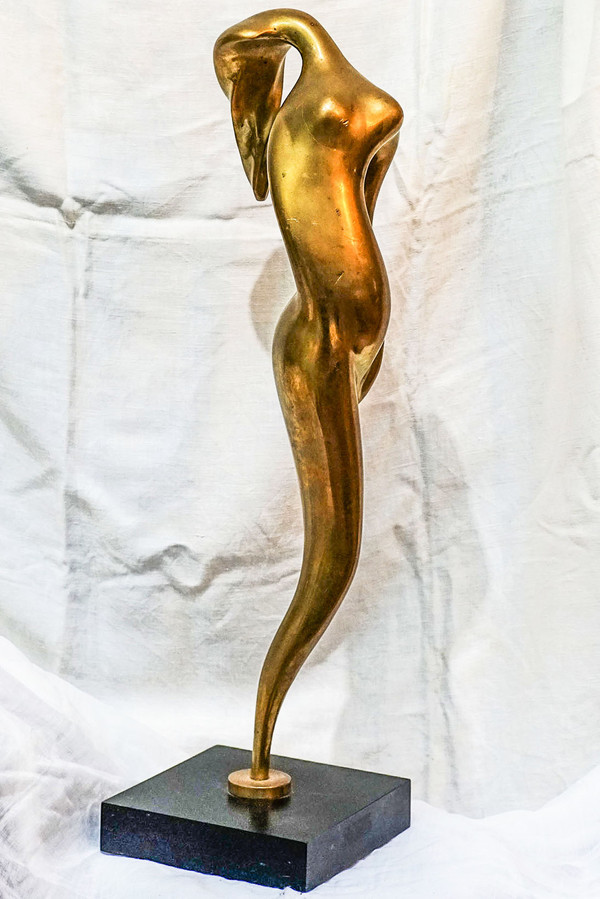 Nicolas MALINAS, Art-Deco-Bronze "Flammenfrau".