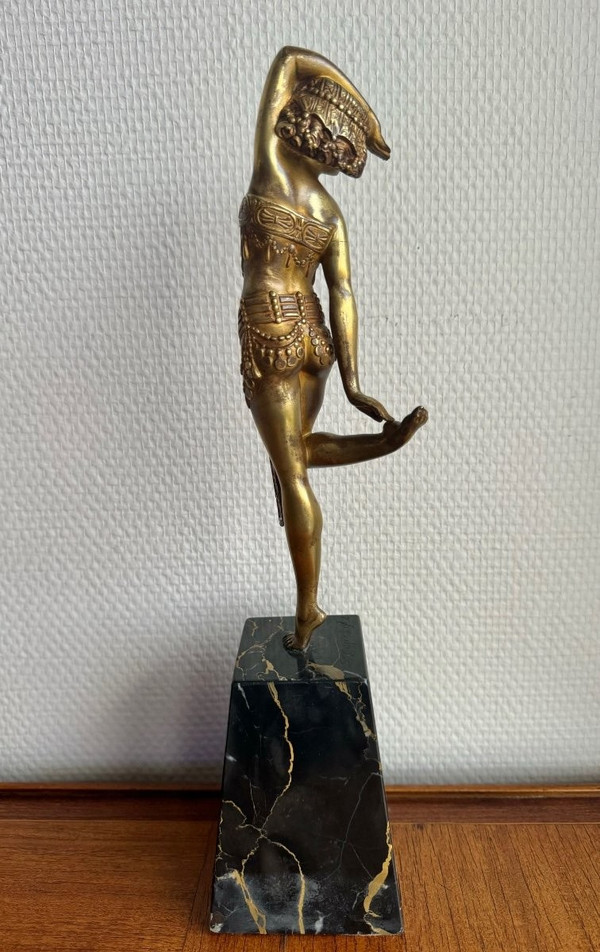 Samuel Lypchytz Sculpture En Bronze, Danseuse Javanaise