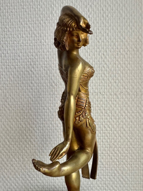 Samuel Lypchytz Sculpture En Bronze, Danseuse Javanaise