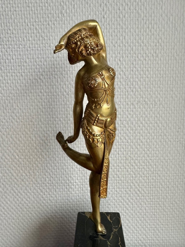 Samuel Lypchytz Sculpture En Bronze, Danseuse Javanaise