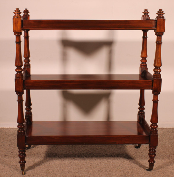 19th Century Solid Mahogany Three Tier Buffet