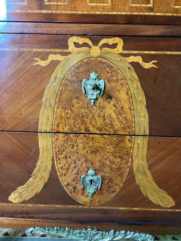 Louis XVI Style Marquetry Chest Of Drawers